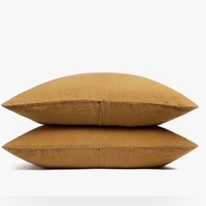 Pair of Parachute Linen Standard Pillowcases - Ochre / Golden